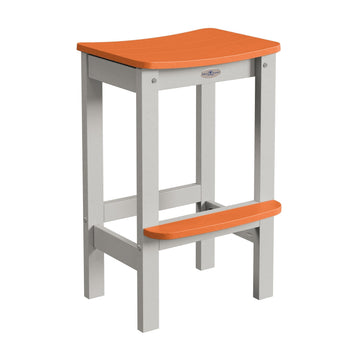 Shoreline Backless Bar-Height Stool Dining Bahia Verde Outdoors Citrus Orange Cove Gray