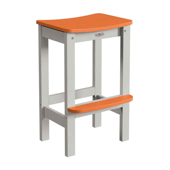 Shoreline Backless Bar-Height Stool Dining Bahia Verde Outdoors Citrus Orange Cove Gray