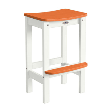 Shoreline Backless Bar-Height Stool Dining Bahia Verde Outdoors Citrus Orange Coconut White