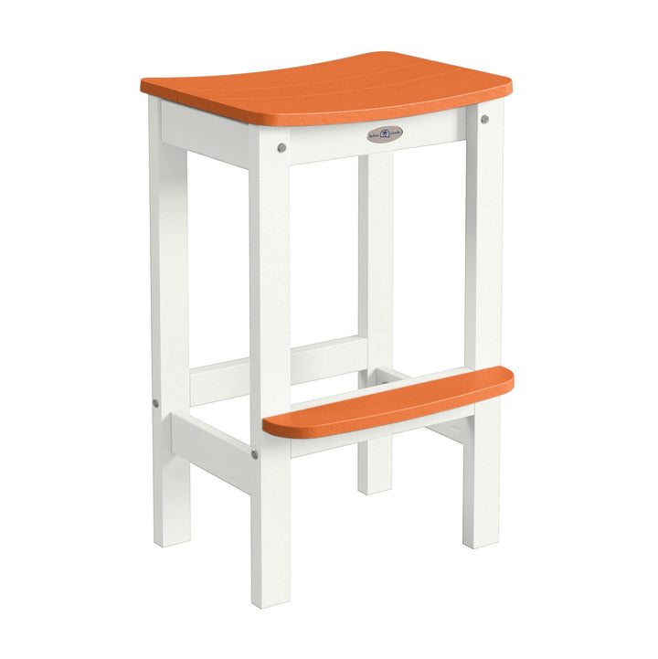Shoreline Backless Bar-Height Stool Dining Bahia Verde Outdoors Citrus Orange Coconut White
