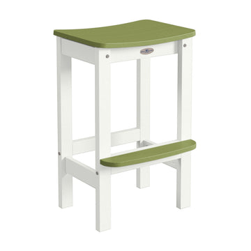 Shoreline Backless Bar-Height Stool Dining Bahia Verde Outdoors Palm Green Coconut White