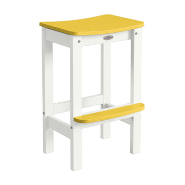 Shoreline Backless Bar-Height Stool Dining Bahia Verde Outdoors Sunbeam Yellow Coconut White