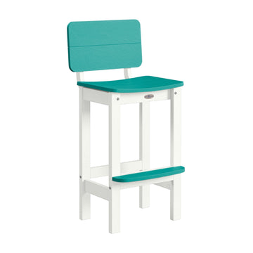 Shoreline Bar-Height Stool Dining Bahia Verde Outdoors Seaglass Blue Coconut White