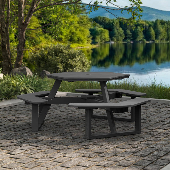 Shoreline Hexagon Picnic Table Table Bahia Verde Outdoors