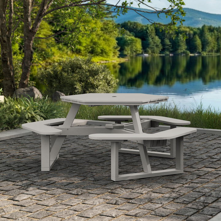 Shoreline Hexagon Picnic Table Table Bahia Verde Outdoors