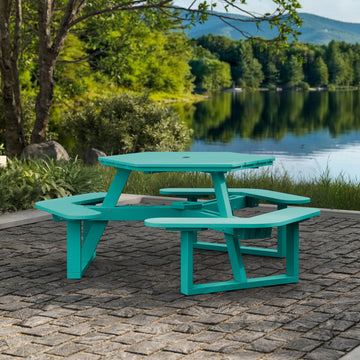 Shoreline Hexagon Picnic Table Table Bahia Verde Outdoors