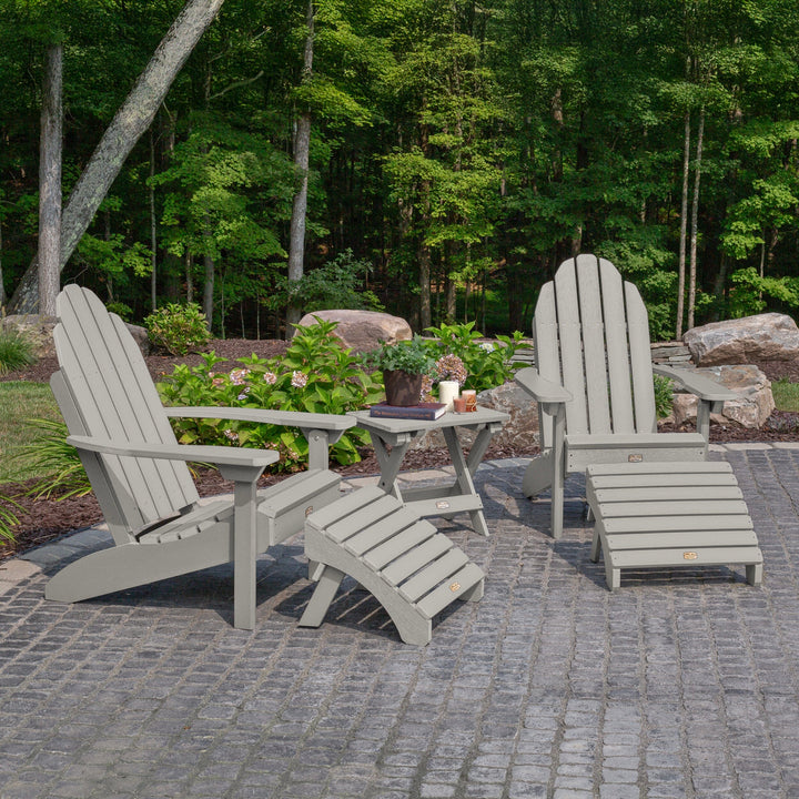 2 Essential Adirondack Chairs, Folding Table & 2 Ottomans Kitted Sets ELK OUTDOORS®