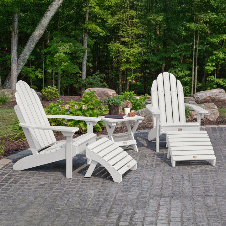 2 Essential Adirondack Chairs, Folding Table & 2 Ottomans Kitted Sets ELK OUTDOORS®
