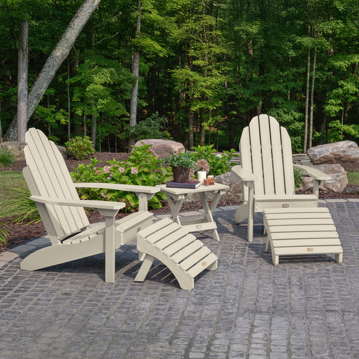 2 Essential Adirondack Chairs, Folding Table & 2 Ottomans Kitted Sets ELK OUTDOORS®