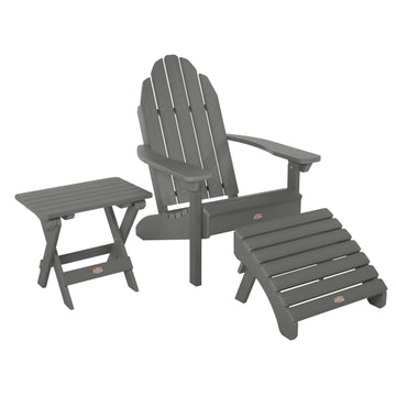 Essential Adirondack Chair with Ottoman & Folding Side Table Adirondack Chairs ELK OUTDOORS® Gray