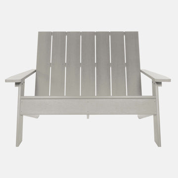 Front view of Italica Modern bench in Harbor Gray