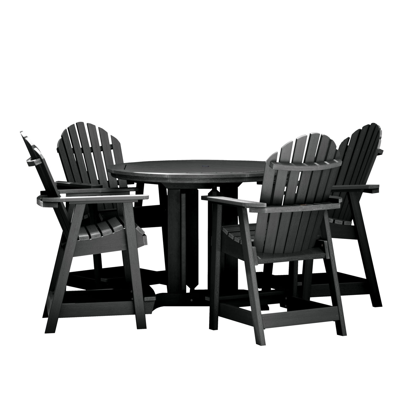 Hamilton 5pc 48in Round Dining Set - Counter Height Dining Highwood USA Black 