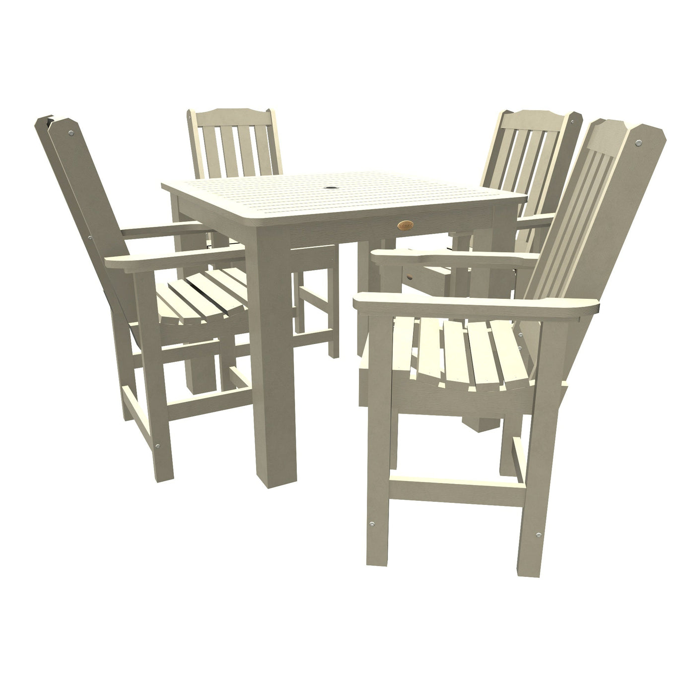 Lehigh 5pc Square Dining Set 42in x 42in - Counter Height Dining Highwood USA Whitewash 