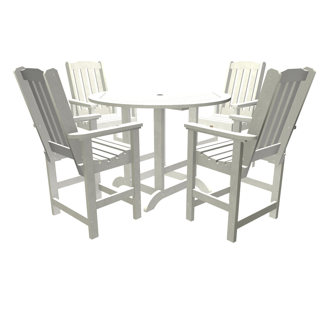 Lehigh 5pc 48in Round Dining Set - Counter Height Dining Highwood USA White 