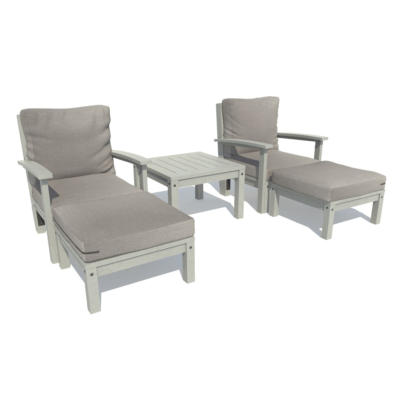 Bespoke Deep Seating: Chaise Set with Side Table Deep Seating Highwood USA Stone Gray Coastal Teak 