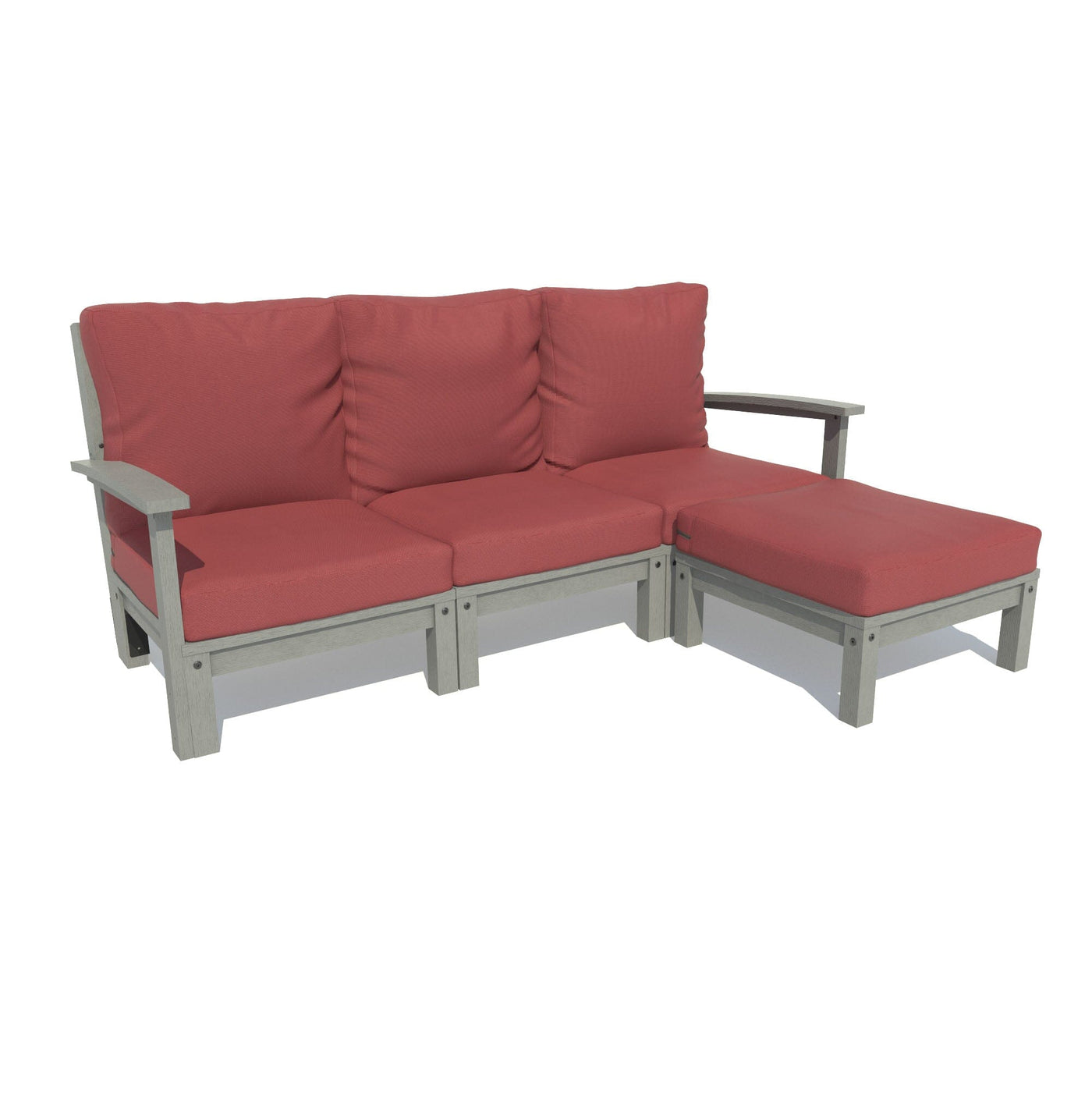 Bespoke Deep Seating: Sofa and Ottoman Deep Seating Highwood USA Firecracker Red Coastal Teak 