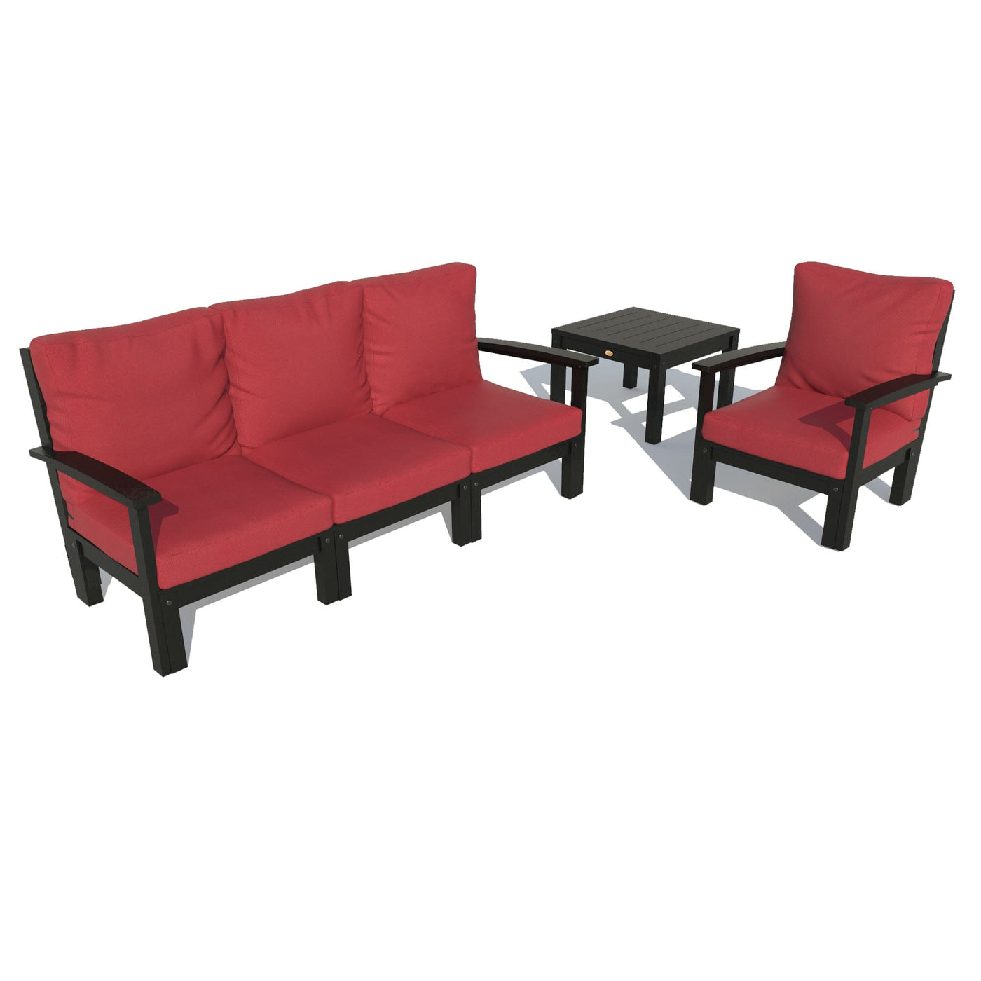 Bespoke Deep Seating: Sofa, Chair, and Side Table Deep Seating Highwood USA Firecracker Red Black 