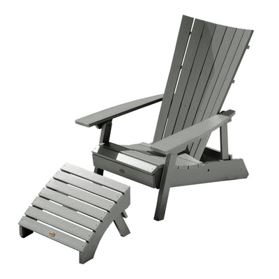 Manhattan Beach Adirondack Chair with Folding Adirondack Ottoman Adirondack Chairs Highwood USA Coastal Teak 
