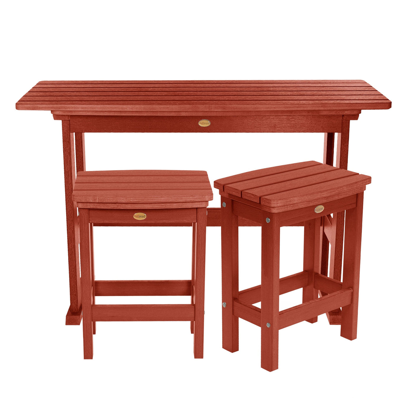 Lehigh 3pc Counter Height Balcony Set Dining Highwood USA Rustic Red 