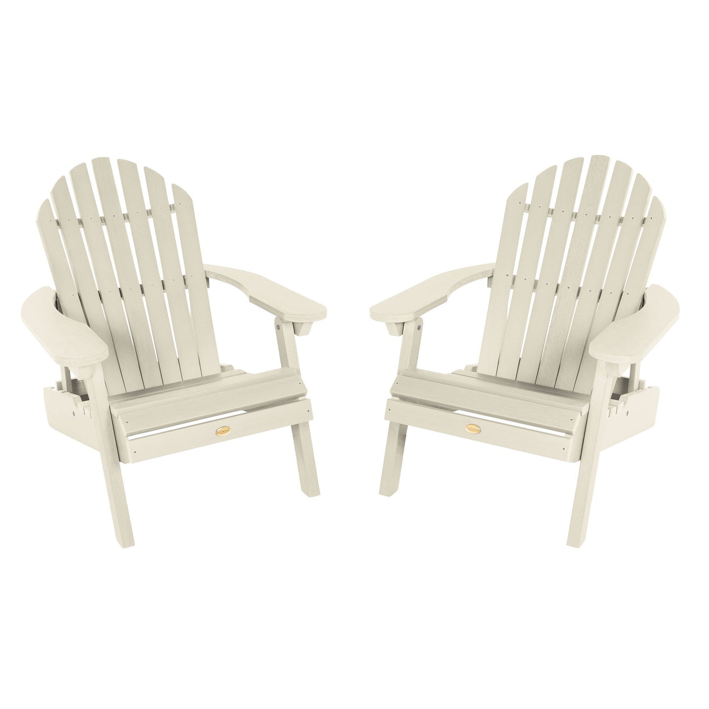 Set of Two Highwood Hamilton Folding and Reclining Adirondack Chairs Highwood USA Whitewash 
