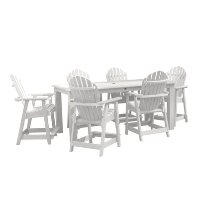 Hamilton 7pc Rectangular Outdoor Dining Set 42in x 84in - Counter Height Dining Highwood USA White 