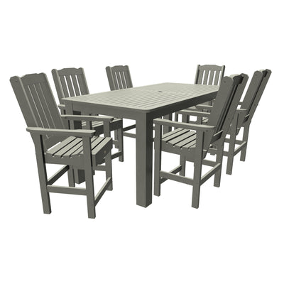 Lehigh 7pc Rectangular Outdoor Dining Set 42in x 84in - Counter Height Dining Highwood USA Coastal Teak 