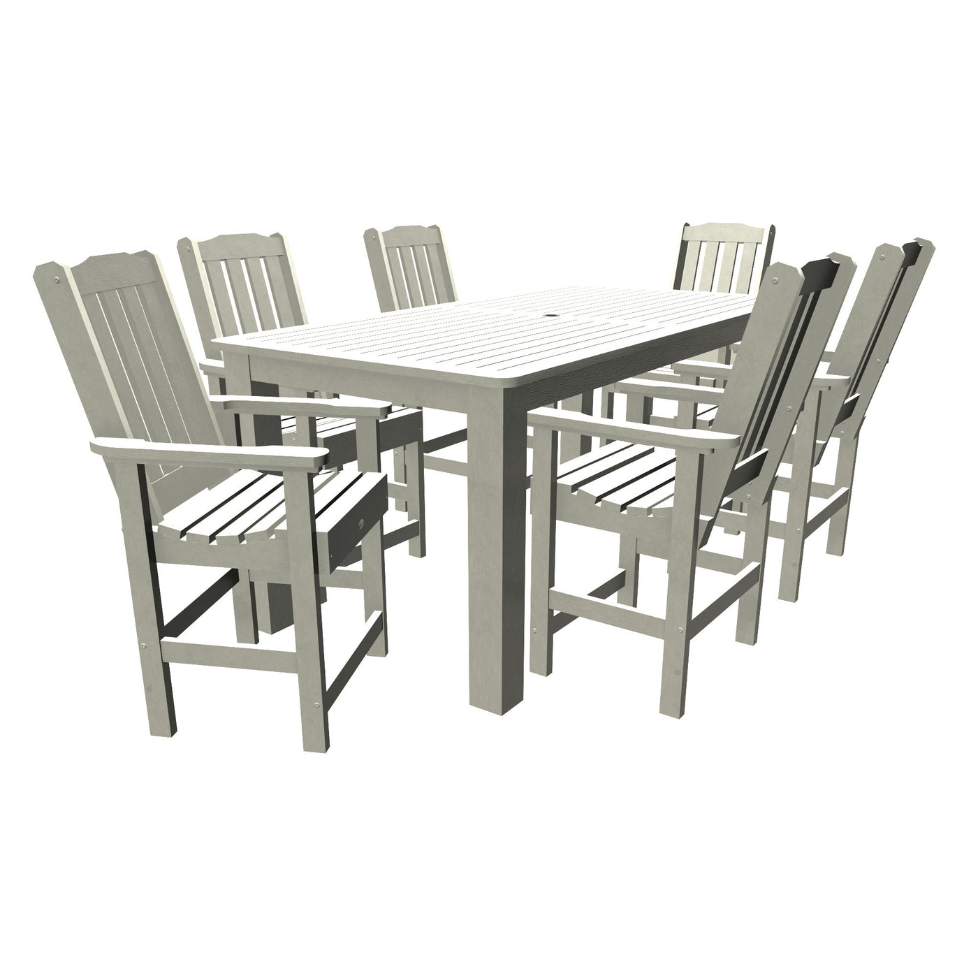Lehigh 7pc Rectangular Outdoor Dining Set 42in x 84in - Counter Height Dining Highwood USA White 