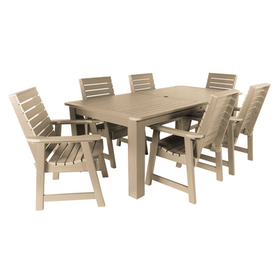 Weatherly 7pc Rectangular Outdoor Dining Set 42in x 84in - Dining Height Dining Highwood USA Tuscan Taupe 