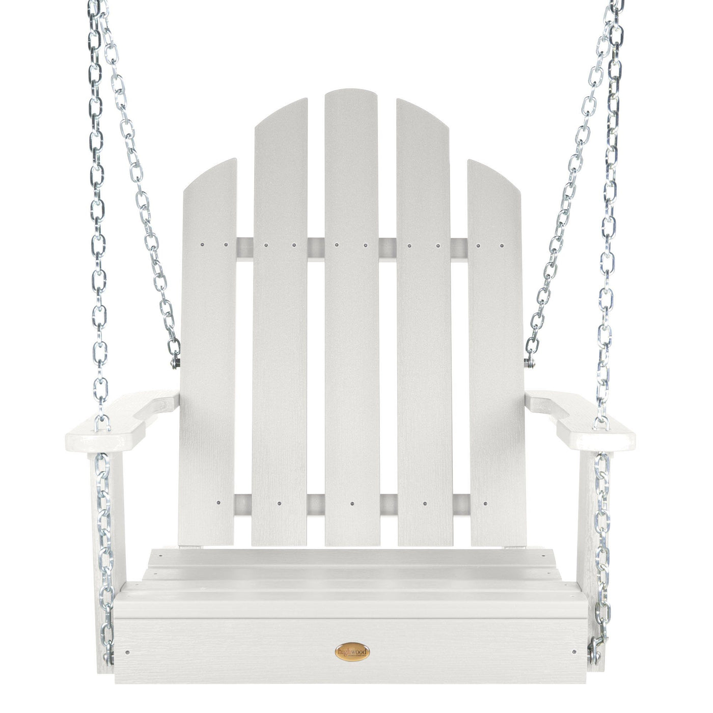 Front view of Westport Single Seat Swing in White