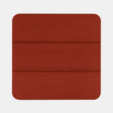 Top view of Italica Modern side table in Rustic Red