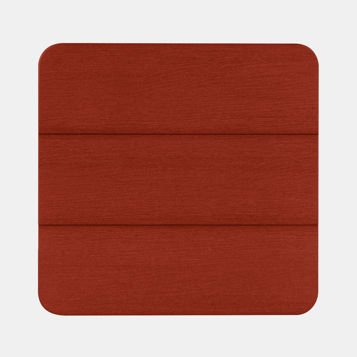 Top view of Italica Modern side table in Rustic Red