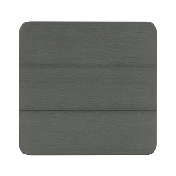 Top view of Italica Modern side table in Coastal Teak Gray