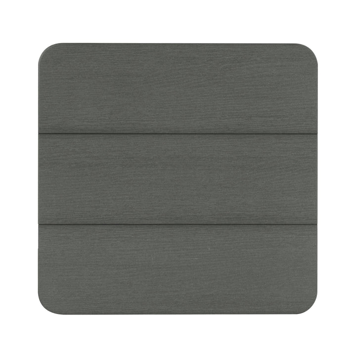 Top view of Italica Modern side table in Coastal Teak Gray