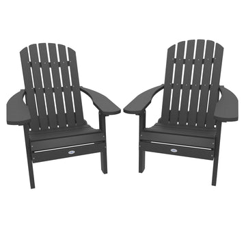 Cape Folding and Reclining Adirondack Chair (Set of 2) Kitted Set Bahia Verde Outdoors Black Sand