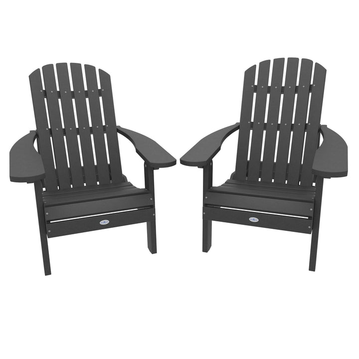 Cape Folding and Reclining Adirondack Chair (Set of 2) Kitted Set Bahia Verde Outdoors Black Sand