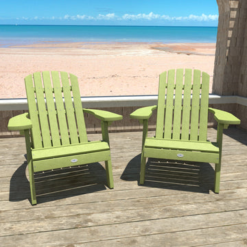 Cape Folding and Reclining Adirondack Chair (Set of 2) Kitted Set Bahia Verde Outdoors