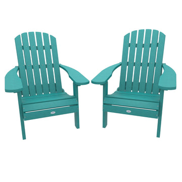 Cape Folding and Reclining Adirondack Chair (Set of 2) Kitted Set Bahia Verde Outdoors Seaglass Blue