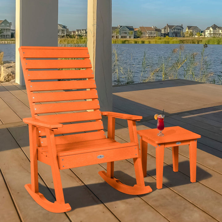 Riverside Rocking Chair and Side Table 2pc Set Kitted Set Bahia Verde Outdoors