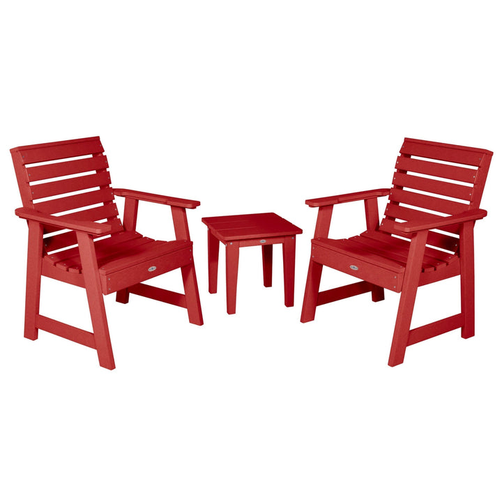 Two Riverside Garden Chairs and Side Table Set Kitted Set Bahia Verde Outdoors Boathouse Red