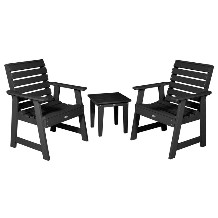 Two Riverside Garden Chairs and Side Table Set Kitted Set Bahia Verde Outdoors Black Sand