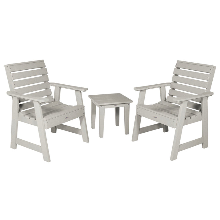 Two Riverside Garden Chairs and Side Table Set Kitted Set Bahia Verde Outdoors Cove Gray