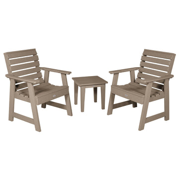 Two Riverside Garden Chairs and Side Table Set Kitted Set Bahia Verde Outdoors Cabana Tan