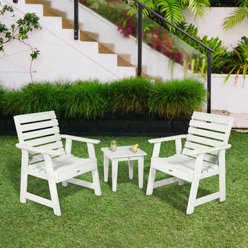 Two Riverside Garden Chairs and Side Table Set Kitted Set Bahia Verde Outdoors