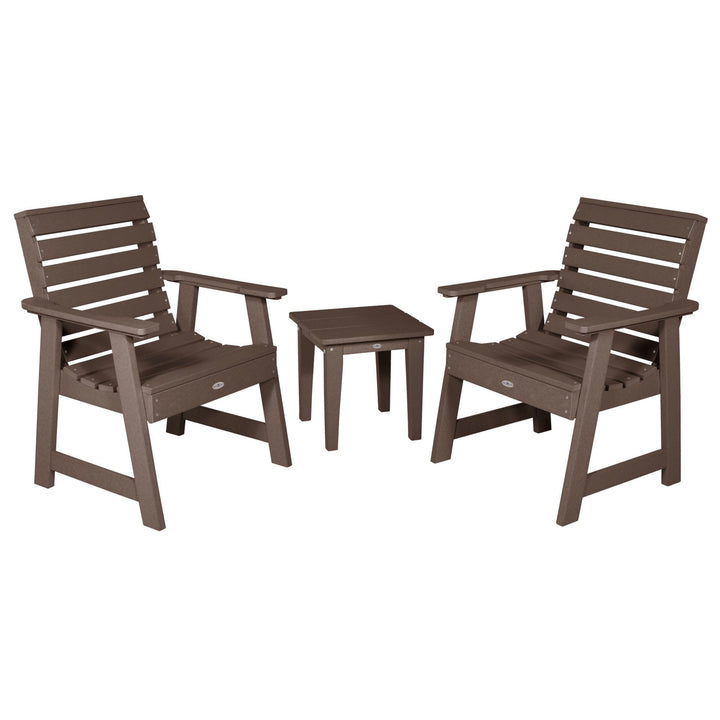 Two Riverside Garden Chairs and Side Table Set Kitted Set Bahia Verde Outdoors Mangrove Brown