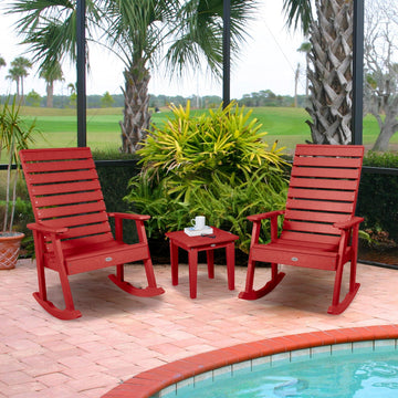 Riverside Rocking Chair and Side Table 3pc Set Kitted Set Bahia Verde Outdoors