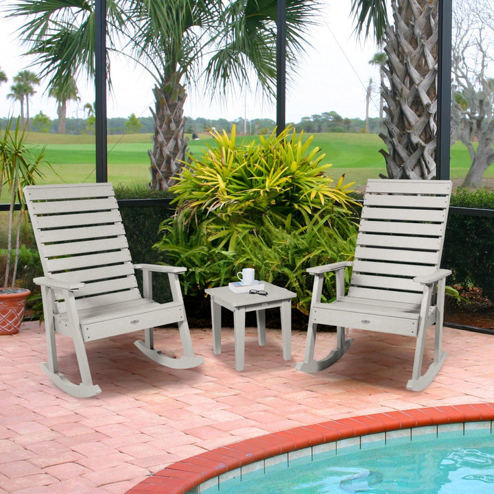 Riverside Rocking Chair and Side Table 3pc Set Kitted Set Bahia Verde Outdoors