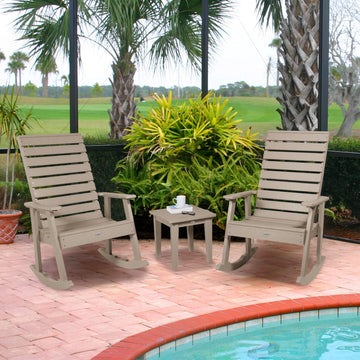 Riverside Rocking Chair and Side Table 3pc Set Kitted Set Bahia Verde Outdoors