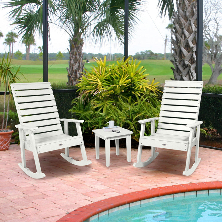 Riverside Rocking Chair and Side Table 3pc Set Kitted Set Bahia Verde Outdoors