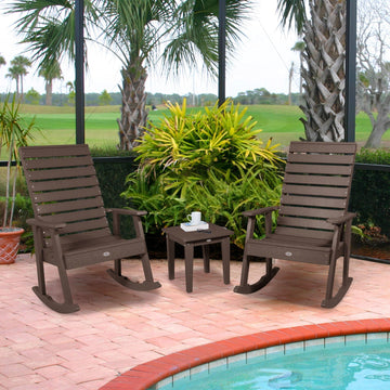 Riverside Rocking Chair and Side Table 3pc Set Kitted Set Bahia Verde Outdoors