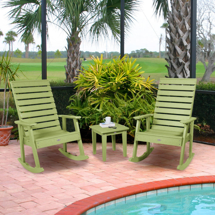 Riverside Rocking Chair and Side Table 3pc Set Kitted Set Bahia Verde Outdoors